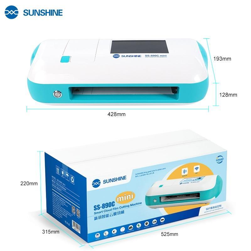 SUNSHINE SS-890C MINI MACCHINA TAGLIATRICE DI PELLICOLE MULTIFUNZIONALI INTELLIGENTI PER NUVOLE PER PELLICOLE FRONTE-RETRO DI TELEFONI CELLULARI INFERIORI A 11 POLLICI / OROLOGI / AIRPODS / FOTOCAMERE / IPAD ETC