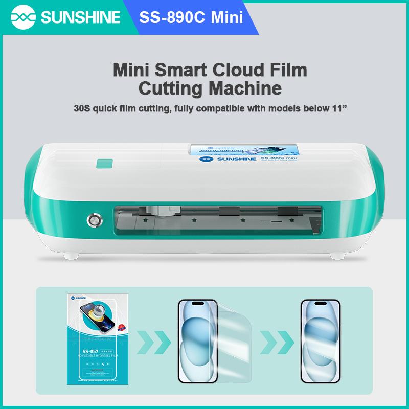 SUNSHINE SS-890C MINI MACCHINA TAGLIATRICE DI PELLICOLE MULTIFUNZIONALI INTELLIGENTI PER NUVOLE PER PELLICOLE FRONTE-RETRO DI TELEFONI CELLULARI INFERIORI A 11 POLLICI / OROLOGI / AIRPODS / FOTOCAMERE / IPAD ETC