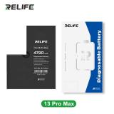 RELIFE BATTERIA DE GRANDE CAPACITA (4790 mAh) PER APPLE IPHONE 13 PRO MAX 6.7 (DIAGNOSTICABILE BATTERIA NON È NECESSARIA LA SALDATURA CAVO BATTERIA ORIGINALE NESSUN MESSAGGIO "PARTE SCONOSCIUTA") (RICHIEDE AGGIORNAMENTO ALL'ULTIMA VERSIONE)