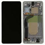 TOUCHSCREEN + DISPLAY AMOLED DISPLAY COMPLETO + FRAME PER SAMSUNG GALAXY S25 EDGE S937B TITANIO ARGENTO ORIGINALE (SERVICE PACK)