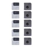 SET 5 PEZZI SCHERMO ANTIPOLVERE PER MICROFONO POSTERIORE PER APPLE IPHONE 12 MINI 5.4 NERO