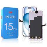 TOUCHSCREEN + DISPLAY LCD DISPLAY COMPLETO PER APPLE IPHONE 15 PRO 6.1 INCELL ZY FHD 1080P (FREQUENZA DI AGGIORNAMENTO: 120 HZ)
