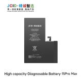 JCID BATTERIA DE GRANDE CAPACITA (4780 MAH) PER APPLE IPHONE 15 PRO MAX 6.7 (DIAGNOSTICABILE BATTERIA NON È NECESSARIA LA SALDATURA CAVO BATTERIA ORIGINALE NESSUN MESSAGGIO "PARTE SCONOSCIUTA")