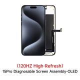 TOUCHSCREEN + DISPLAY OLED DISPLAY COMPLETO PER APPLE IPHONE 15 PRO 6.1 JCID OLED VERSIONE SOFT (DIAGNOSTICABILE NON È NECESSARIO TRAPIANTARE L'IC DELLO SCHERMO ORIGINALE)