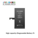 JCID BATTERIA DE GRANDE CAPACITA (3520 MAH) PER APPLE IPHONE 15 6.1 (DIAGNOSTICABILE BATTERIA NON È NECESSARIA LA SALDATURA CAVO BATTERIA ORIGINALE NESSUN MESSAGGIO "PARTE SCONOSCIUTA")
