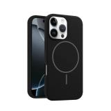 CUSTODIA CELLULARE DI SILICONE LIQUIDO + MAGNETICO PER APPLE IPHONE 16 PRO MAX NERO
