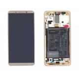 TOUCHSCREEN + DISPLAY LCD DISPLAY COMPLETO + FRAME PER HUAWEI MATE 10 PRO BLA-L09 MARRONE / ORO ORIGINALE