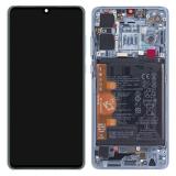 DISPLAY LCD + TOUCHSCREEN DISPLAY COMPLETO + FRAME (NO IMPRONTE FLEX) PER HUAWEI P30 ELE-L29 ELE-L09 BLU ORIGINALE NEW (02354KUB HUAXING VERSION)