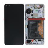 DISPLAY LCD + TOUCHSCREEN DISPLAY COMPLETO + FRAME PER HUAWEI P40 ANA-NX9 ANA-LX4 ARGENTO ORIGINALE NEW