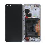 DISPLAY LCD + TOUCHSCREEN DISPLAY COMPLETO + FRAME PER HUAWEI P40 PRO ELS-NX9 ELS-N04 BIANCO ORIGINALE