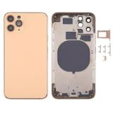 COVER POSTERIORE PER APPLE IPHONE 11 PRO MAX 6.5 ORO MATERIALE ORIGINALE