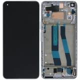TOUCHSCREEN + DISPLAY LCD DISPLAY COMPLETO + FRAME PER XIAOMI MI 11 LITE 4G (M2101K9AG) / MI 11 LITE 5G (M2101K9G) BIANCO ORIGINALE (SERVICE PACK) (56000N00K900)