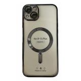 CUSTODIA CELLULARE DI ELETTROPLASTICA + PROTEZIONE LENTI + MAGNETICA PER APPLE IPHONE 15 PLUS NERO