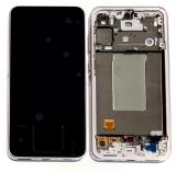 TOUCHSCREEN + DISPLAY AMOLED DISPLAY COMPLETO + FRAME PER SAMSUNG GALAXY A56 5G A566B ROSA ORIGINALE (SERVICE PACK)