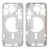COVER CENTRALE A PER APPLE IPHONE 15 PRO MAX 6.7 BIANCO MATERIALE ORIGINALE