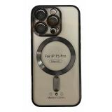 CUSTODIA CELLULARE DI ELETTROPLASTICA + PROTEZIONE LENTI + MAGNETICA PER APPLE IPHONE 15 PRO NERO