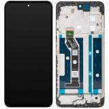 DISPLAY LCD + TOUCHSCREEN DISPLAY COMPLETO + FRAME PER MOTOROLA MOTO G15 (XT2521-2) NERO ORIGINALE