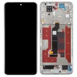 TOUCHSCREEN + DISPLAY OLED DISPLAY COMPLETO + FRAME PER HONOR 200 5G (ELI-NX9 ELI-AN00) BIANCO ORIGINALE