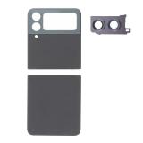 SET 2 PEZZI COVER POSTERIORE PER SAMSUNG GALAXY Z FLIP4 5G F721B GRAFITE / NERO