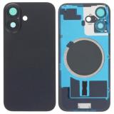 COVER POSTERIORE DI VETRO CON SUPPORTO PER APPLE IPHONE 16 6.1 NERO