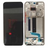 TOUCHSCREEN + DISPLAY LCD DISPLAY COMPLETO + FRAME PER XIAOMI MI 10 LITE 5G BIANCO ORIGINALE (SERVICE PACK)