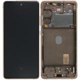 DISPLAY LCD + TOUCHSCREEN DISPLAY COMPLETO + FRAME PER SAMSUNG GALAXY S20 FE / S20 LITE G780F ARANCIA ORIGINALE (SERVICE PACK)