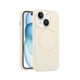 CUSTODIA CELLULARE DI SILICONE LIQUIDO + MAGNETICO PER APPLE IPHONE 15 BIANCO