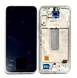 TOUCHSCREEN + DISPLAY LCD DISPLAY COMPLETO + FRAME PER SAMSUNG GALAXY A34 5G A346B ARGENTO ORIGINALE (SERVICE PACK) (ASSEMBLATO)
