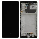 TOUCHSCREEN + DISPLAY AMOLED DISPLAY COMPLETO + FRAME PER SAMSUNG GALAXY A42 5G A426B NERO ORIGINALE (SERVICE PACK) (ASSEMBLATO)