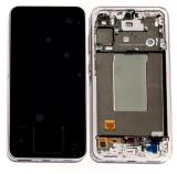 TOUCHSCREEN + DISPLAY AMOLED DISPLAY COMPLETO + FRAME PER SAMSUNG GALAXY A56 5G A566B ROSA ORIGINALE (SERVICE PACK) (ASSEMBLATO)