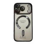 CUSTODIA CELLULARE DI ELETTROPLASTICA + PROTEZIONE LENTI + MAGNETICA PER APPLE IPHONE 17 PRO NERO