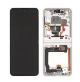 DISPLAY LCD + TOUCHSCREEN DISPLAY COMPLETO + FRAME PER SAMSUNG GALAXY Z FLIP 3 5G F711B ARGENTO ORIGINALE (SERVICE PACK)