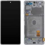 DISPLAY LCD + TOUCHSCREEN DISPLAY COMPLETO + FRAME + ANTENNA PER SAMSUNG GALAXY S20 FE 5G / S20 LITE G781B BIANCO ORIGINALE (SERVICE PACK)