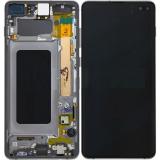 TOUCHSCREEN + DISPLAY AMOLED RICONDIZIONATO + FRAME PER SAMSUNG GALAXY S10 PLUS S10+ G975F NERO (DISPLAY RINNOVATA FRAME NON ORIGINALE)