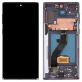 TOUCHSCREEN + DISPLAY AMOLED DISPLAY COMPLETO + FRAME PER SAMSUNG GALAXY NOTE10 N970F NERO ORIGINALE (SERVICE PACK) (ASSEMBLATO)