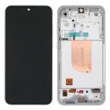 TOUCHSCREEN + DISPLAY AMOLED DISPLAY COMPLETO + FRAME PER SAMSUNG GALAXY S23 FE 5G S711B BIANCO ORIGINALE (SERVICE PACK) (ASSEMBLATO)