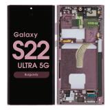 TOUCHSCREEN + DISPLAY AMOLED DISPLAY COMPLETO + FRAME PER SAMSUNG GALAXY S22 ULTRA 5G S908B VIOLA ORIGINALE (SERVICE PACK) (ASSEMBLATO)