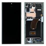 TOUCHSCREEN + DISPLAY AMOLED DISPLAY COMPLETO + FRAME PER SAMSUNG GALAXY S23 ULTRA 5G S918B VERDE ORIGINALE (SERVICE PACK) (ASSEMBLATO)