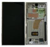 TOUCHSCREEN + DISPLAY AMOLED DISPLAY COMPLETO + FRAME PER SAMSUNG GALAXY S23 ULTRA 5G S918B AZZURRO / LIME ORIGINALE (SERVICE PACK) (ASSEMBLATO)