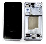 TOUCHSCREEN + DISPLAY AMOLED DISPLAY COMPLETO + FRAME PER SAMSUNG GALAXY S25 5G S931B BLU GHIACCIO ORIGINALE (SERVICE PACK) (ASSEMBLATO)